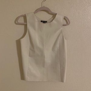 Vince Lambskin Leather Mixed Material Top